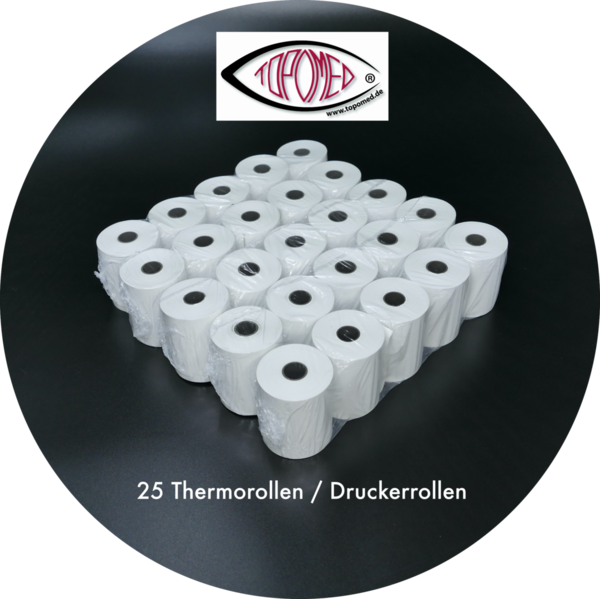 Thermorollen / Thermopapierrollen / Druckerpapier für CHAROPS Geräte - 57 mm - 25 Rollen