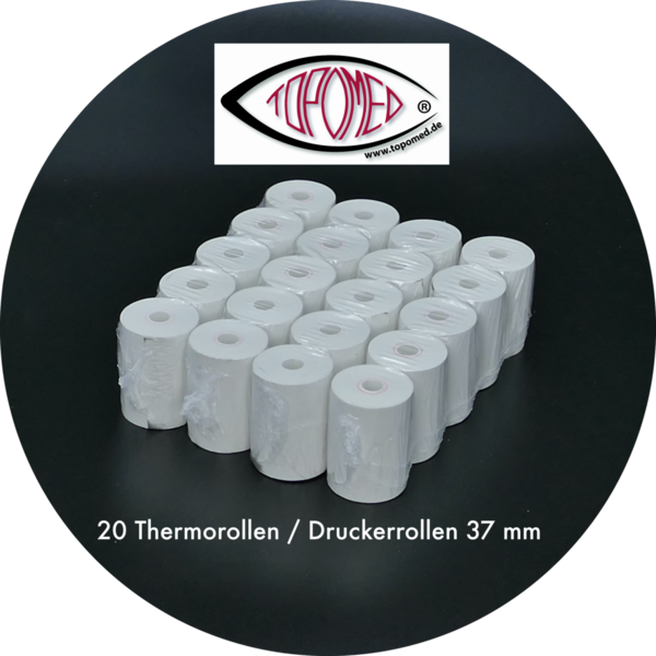 Thermorollen / Thermopapierrollen / Druckerpapier für HOYA Geräte 37 mm - 100 Rollen